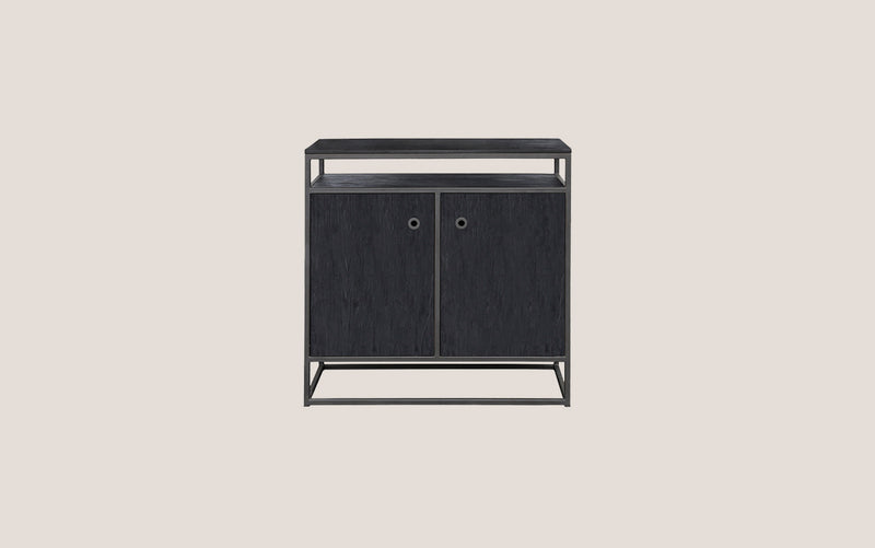 Tuareg Charcoal High Dresser 2 Doors, 1 Open Rack (Second Chance)
