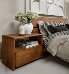 Tess Bed Side 1 Drawer 1 Open Rack