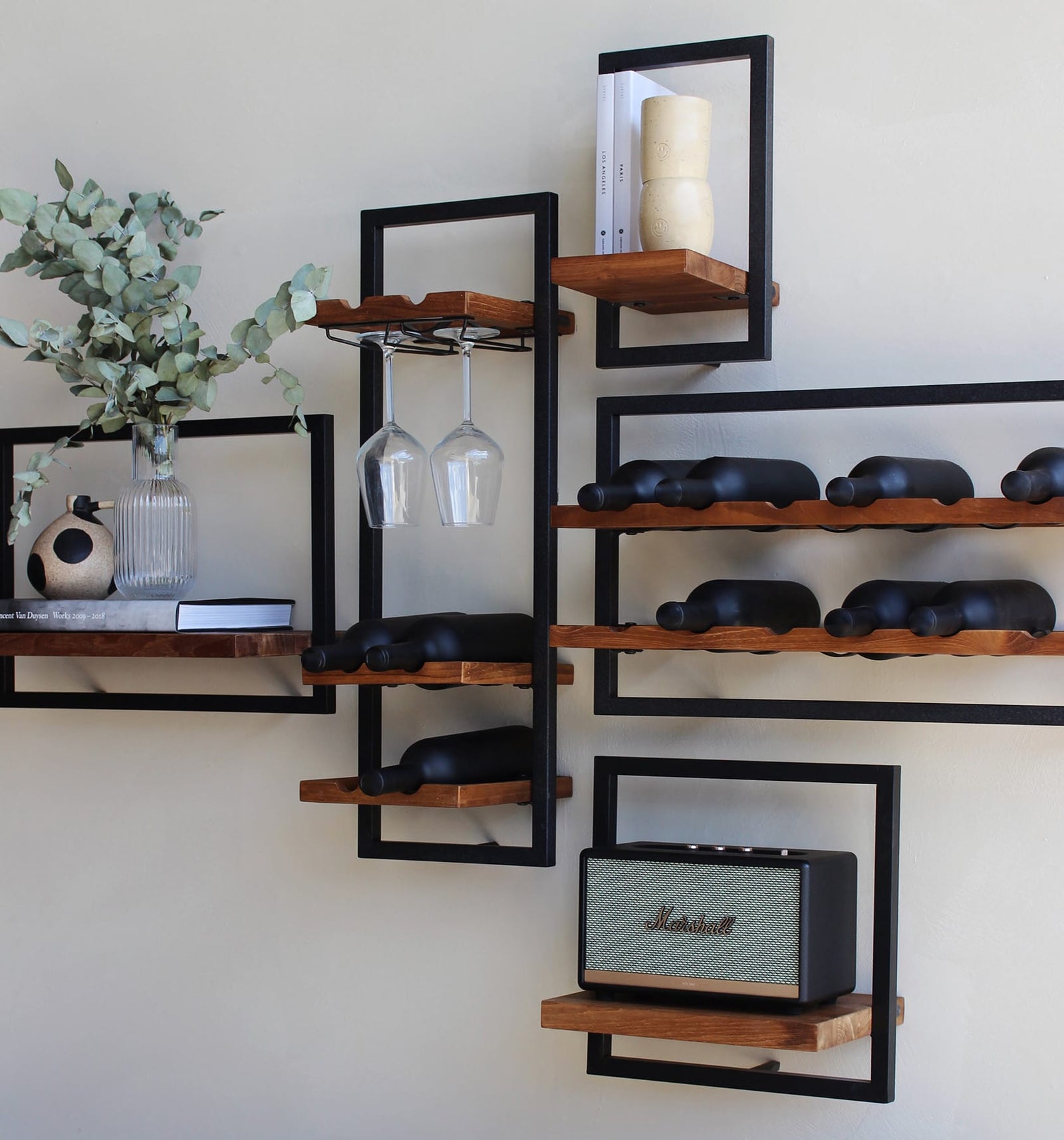 Winerack 6 Bottles With Glass Holder Type D