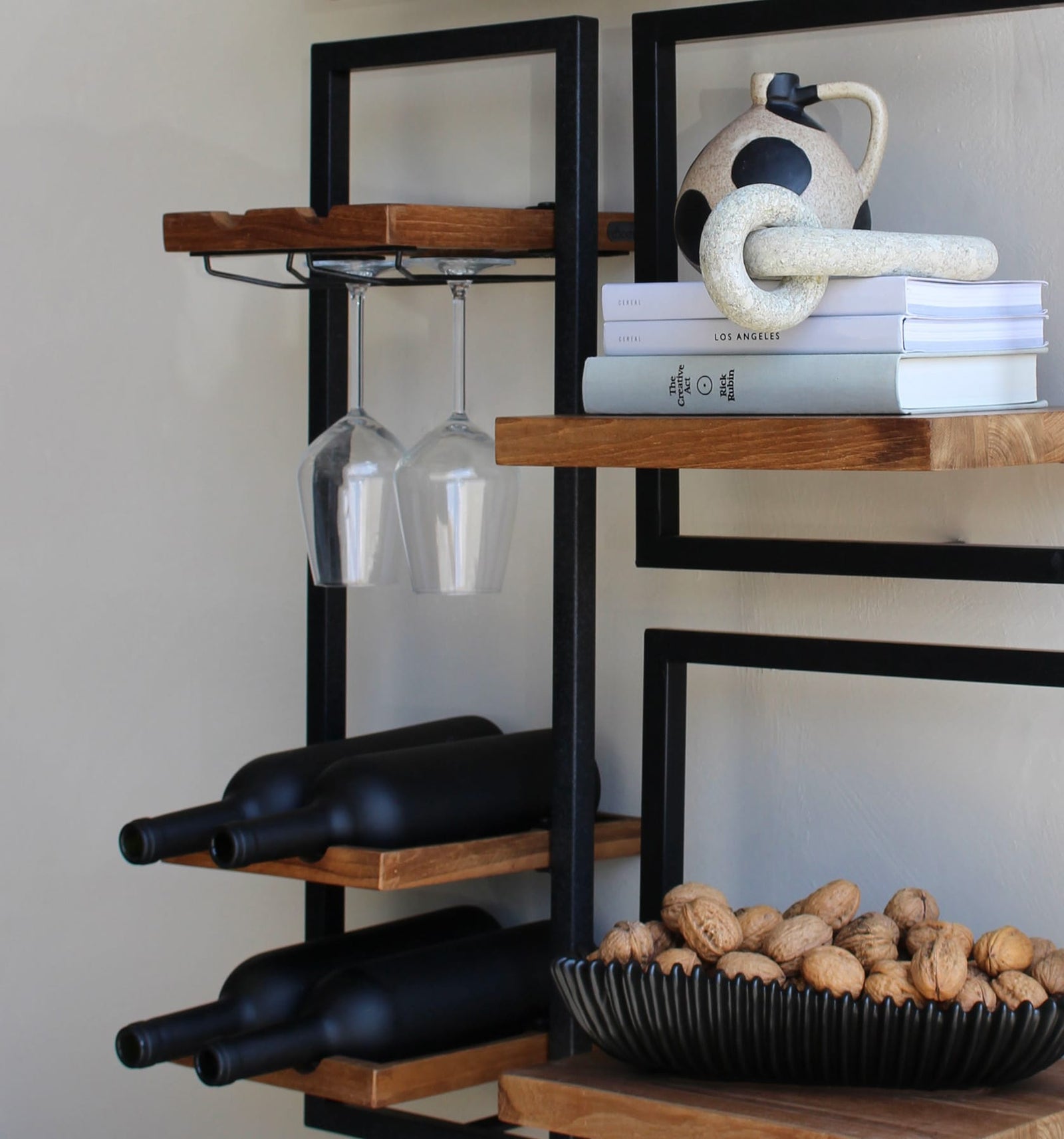 Winerack 6 Bottles With Glass Holder Type D