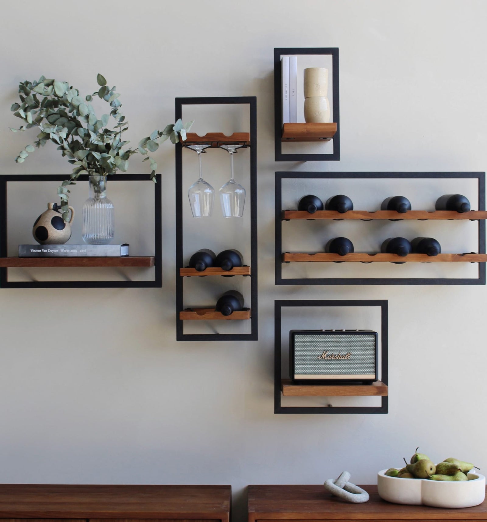 Winerack 6 Bottles With Glass Holder Type D