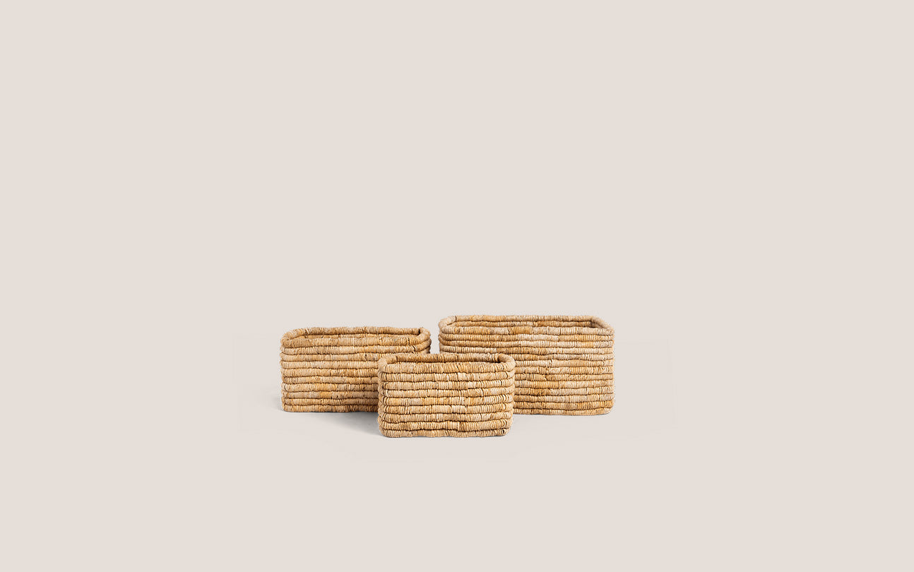 Caterpillar Ambang Rectangular Basket - Set Of 3