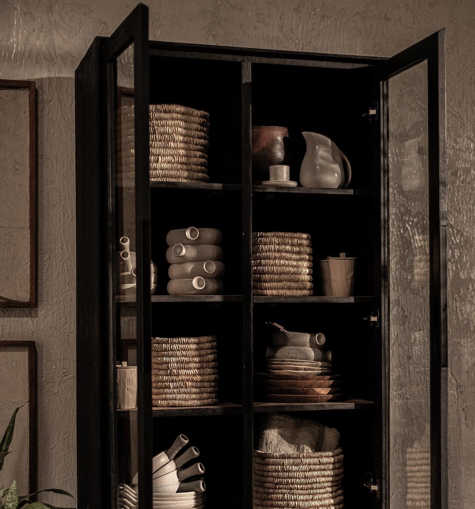Karma Cabinet 2 Glass Doors In Charcoal (New in Box)
