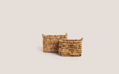Caterpillar Sago Rectangular Basket Two-Tone - Set Of 2