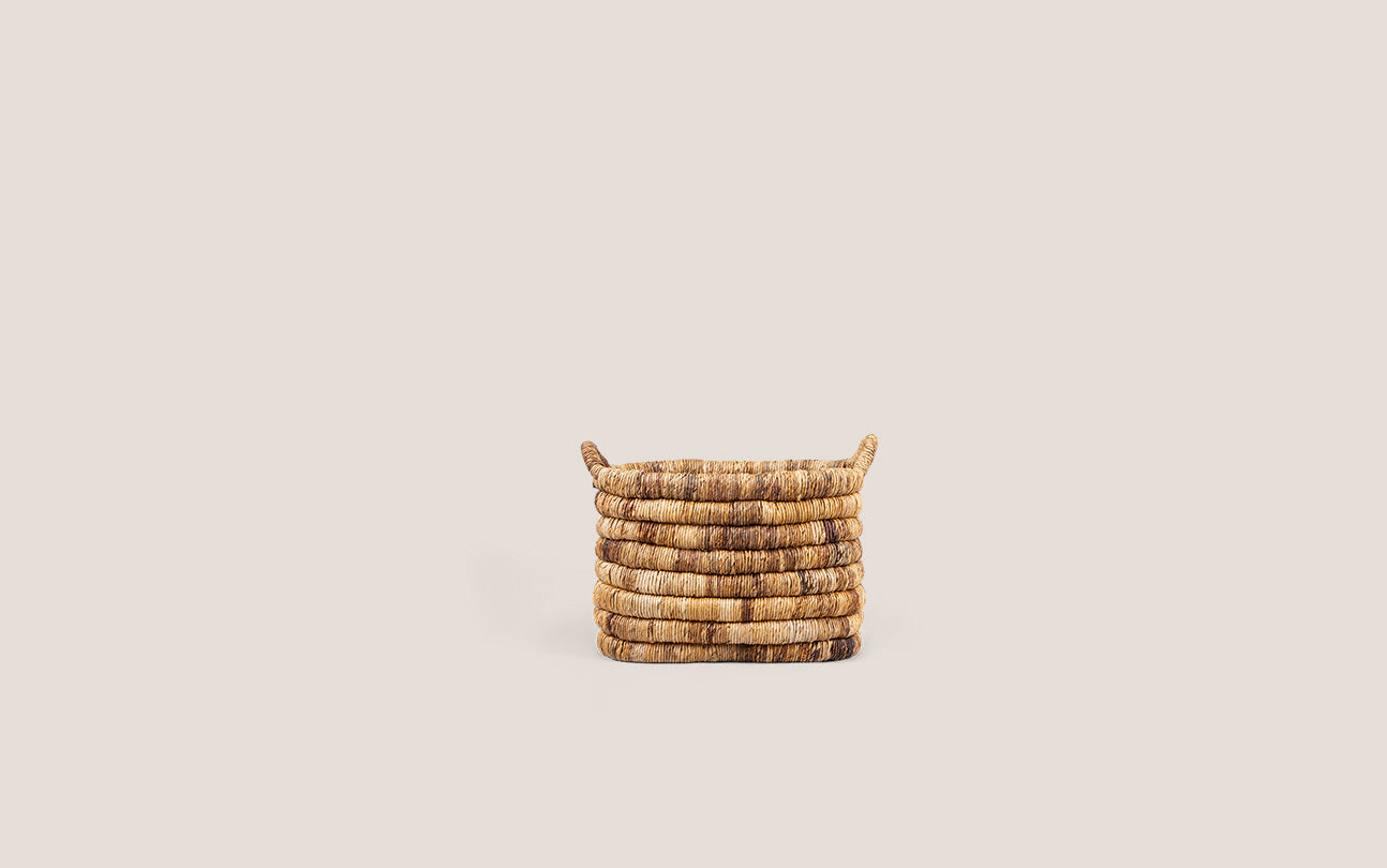 Caterpillar Sago Rectangular Basket Two-Tone