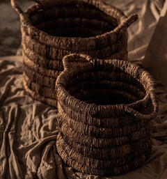 Caterpillar Sago Round Basket set