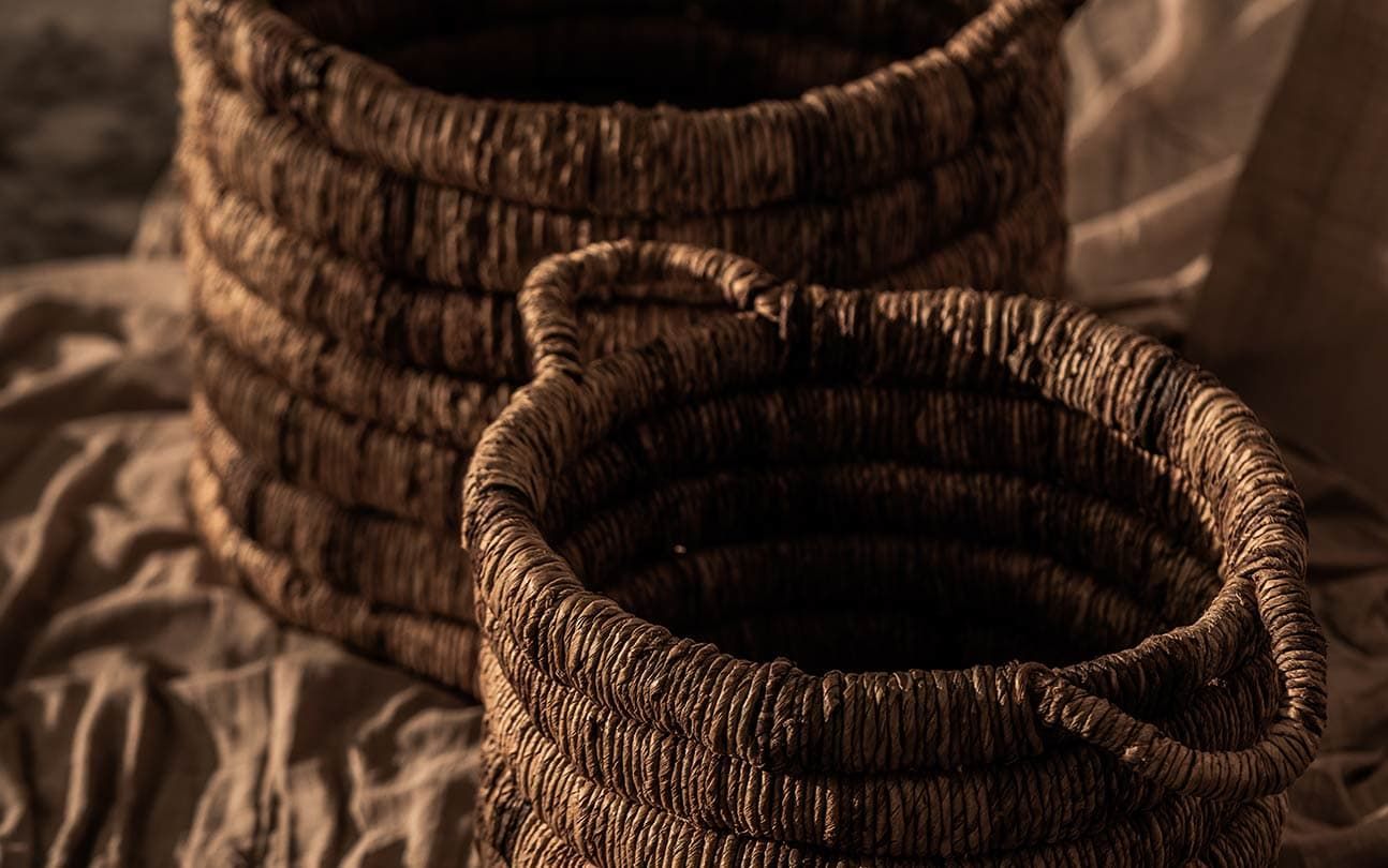 Caterpillar Sago Round Basket set
