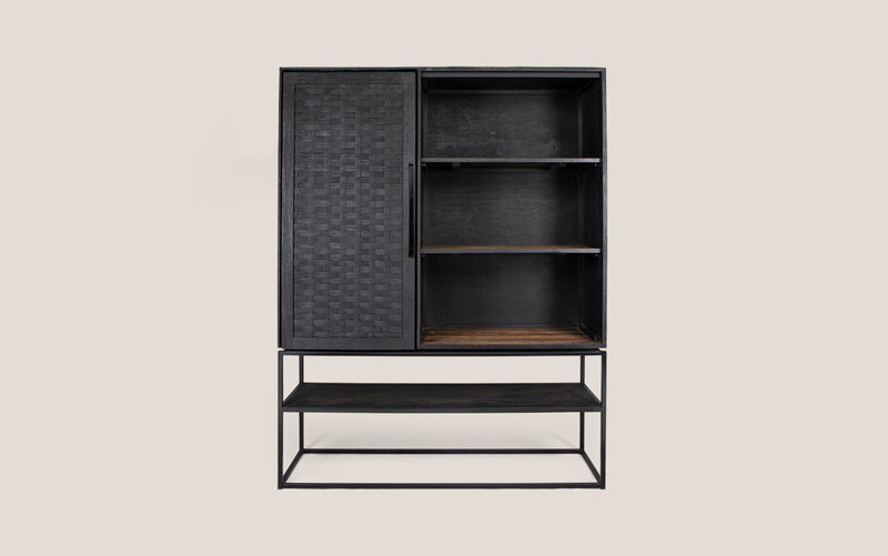 Karma Charcoal Cabinet 1 Door 3 Shelves 1 Open Rack (New in Box)