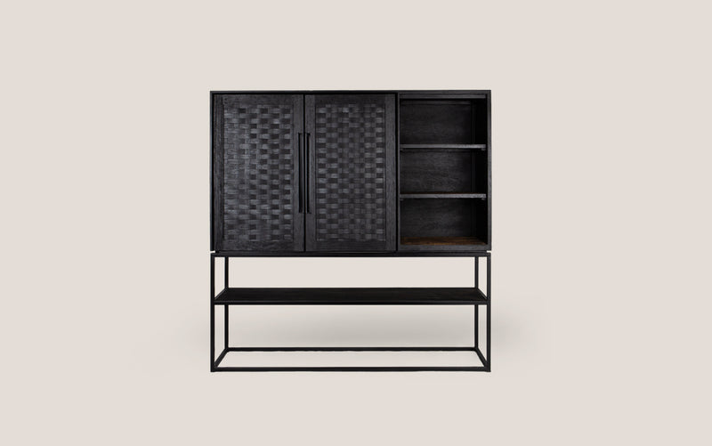 Karma Charcoal Cabinet 2 Doors 3 Shelves 1 Open Rack (New in Box)