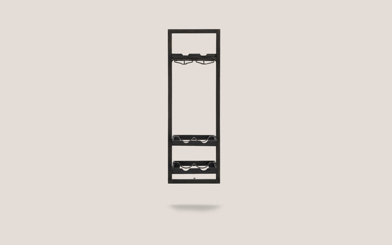 Winerack Charcoal 6 Bottles With Glass Holder Type D
