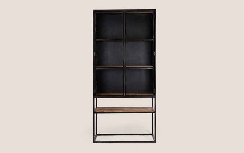 Salvage Cabinet 2 Glass Doors 1 Open Rack