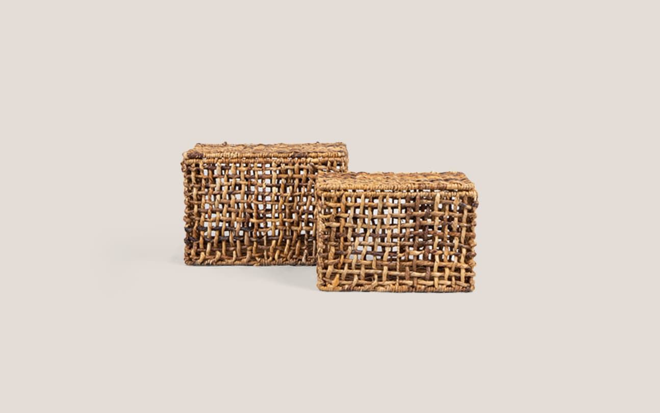 Rinjani Rectangular Basket Two-Tone - Set of 2