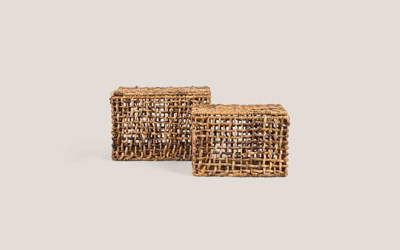 Rinjani Rectangular Basket Two-Tone - Set of 2