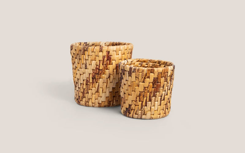 Semeru Round Basket Two-Tone - Set of 2