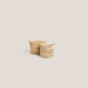 Caterpillar Sago Round Basket - Set Of 2